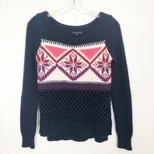 American Eagle Wool Blend Open Knit Womens Sweater XS Casual Workwear Academia